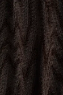 Top à encolure en V avec dentelle - Marron foncé — photo 2