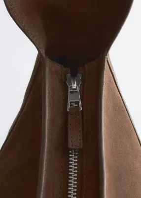 Split-Suede Carryall Bag - Marron foncé — photo 5