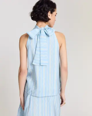 Top Arielle rayures onde fond bleu — photo 3