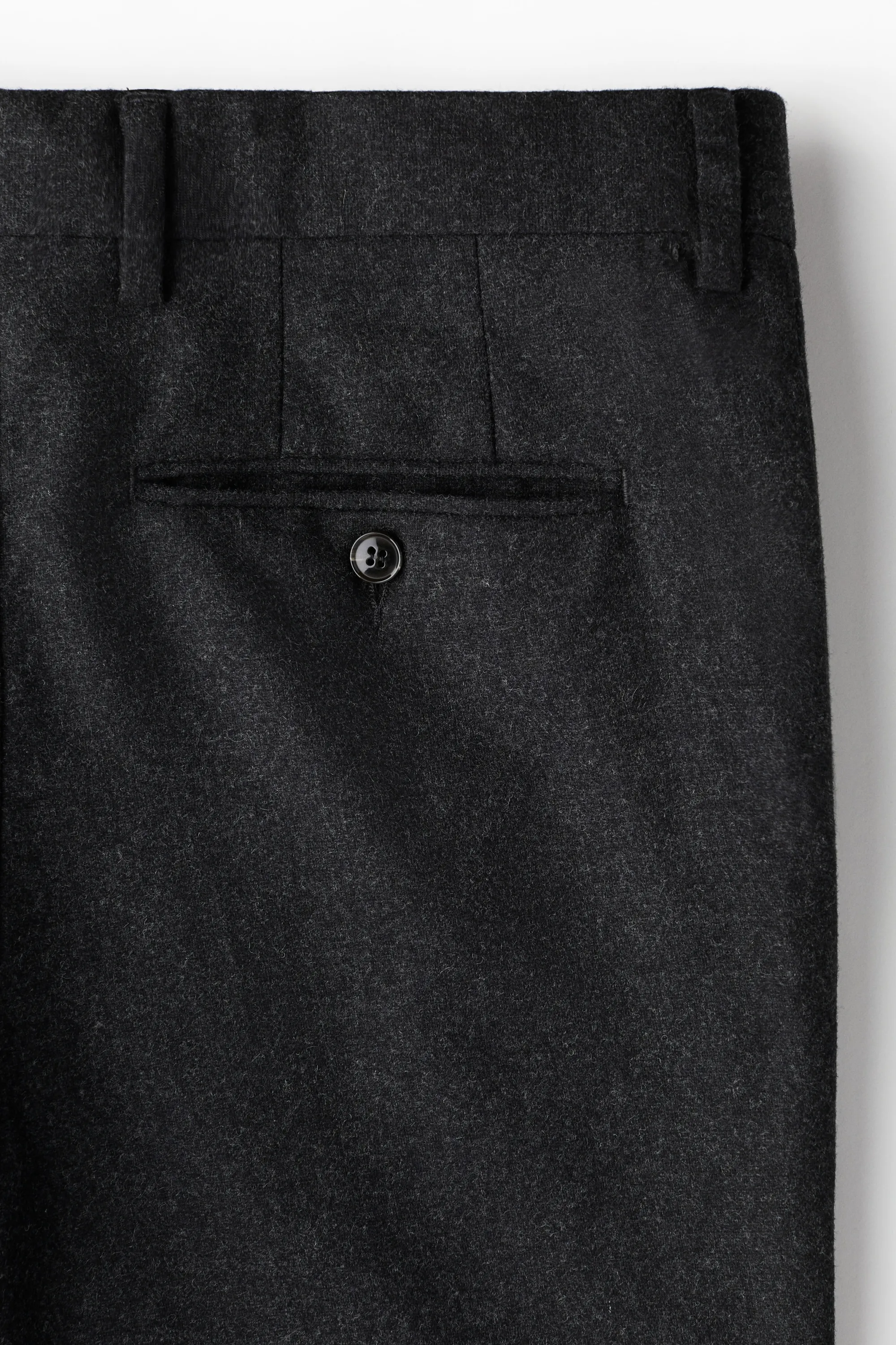 Pantalon Slim Fit en laine mélangée - Gris foncé