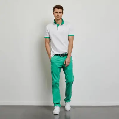 EDEN PARK POLO Blanc col vert — photo 3