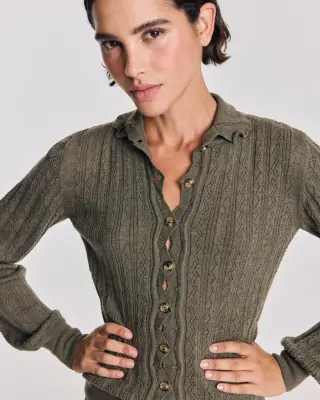Cardigan Odile kaki — photo 1