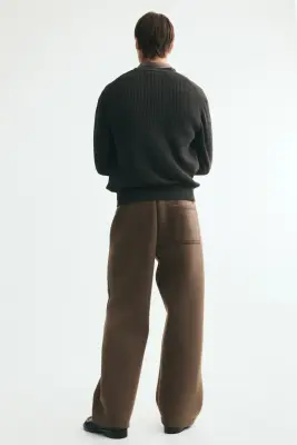 Pantalon jogger chic Relaxed Fit - Taupe foncé — photo 3