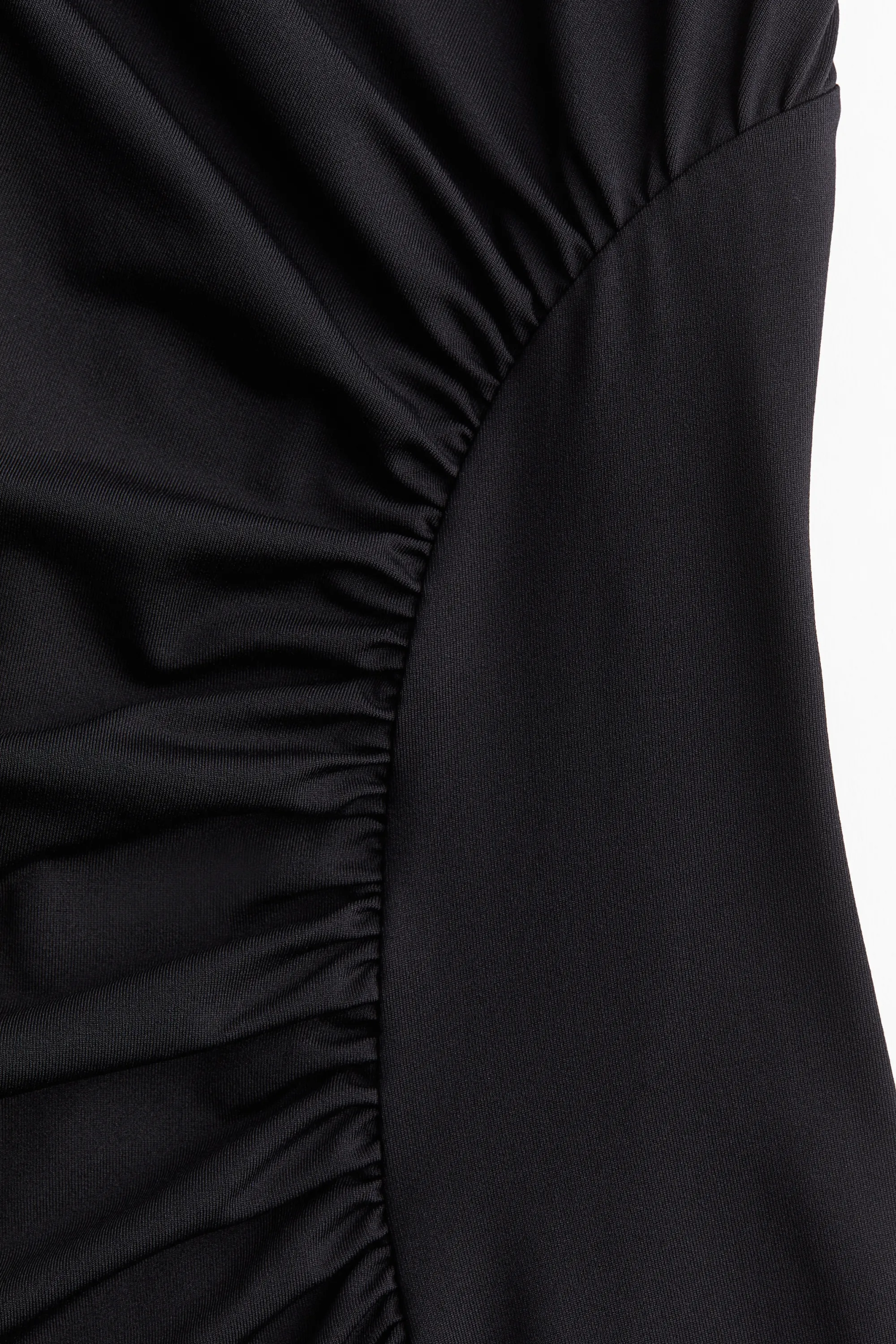 Robe à effet drapé avec col cheminée - Noir