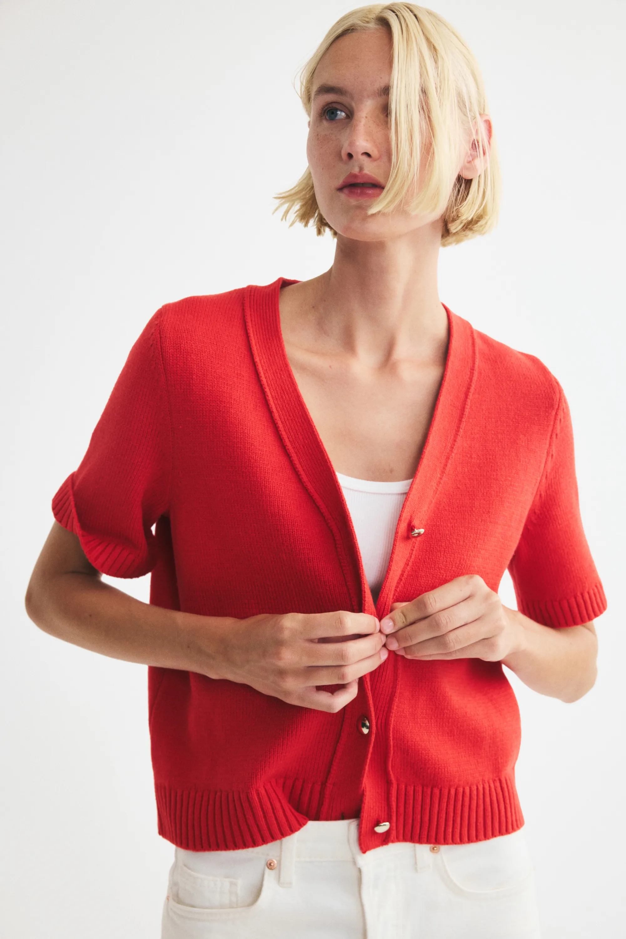 Gilet à manches courtes - Rouge vif