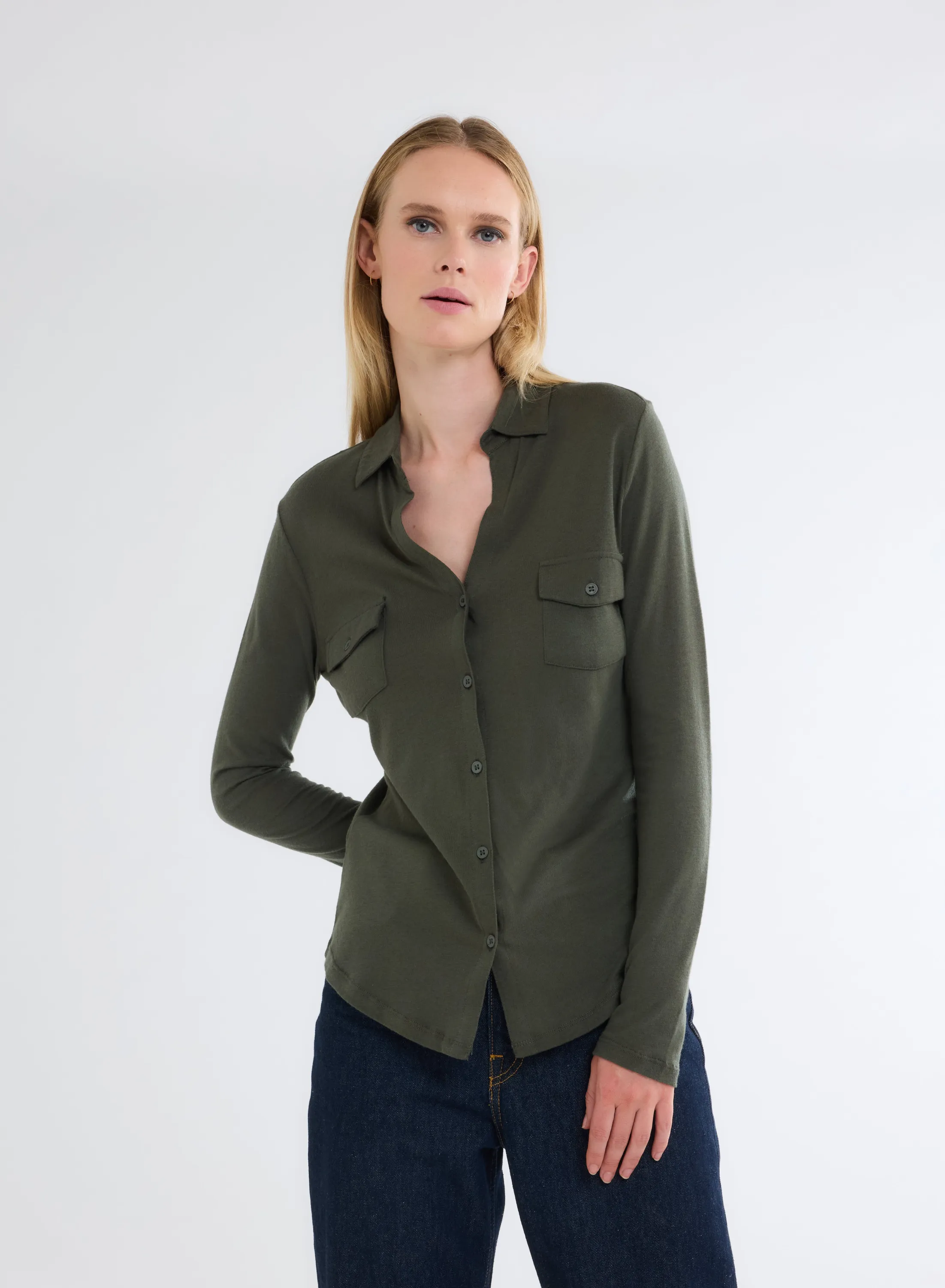 Chemise en coton et cachemire