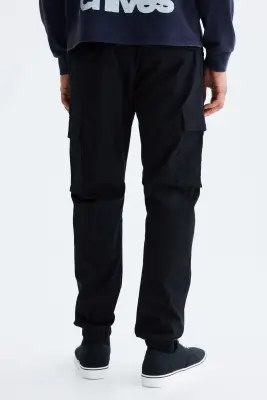 Pantalon cargo Slim Fit - Noir — photo 2