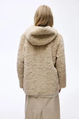 Veste à capuche en tissu Teddy bear - Beige — photo 3