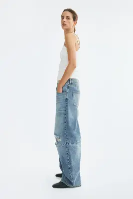 Baggy High Waist Jeans - Bleu denim — photo 2