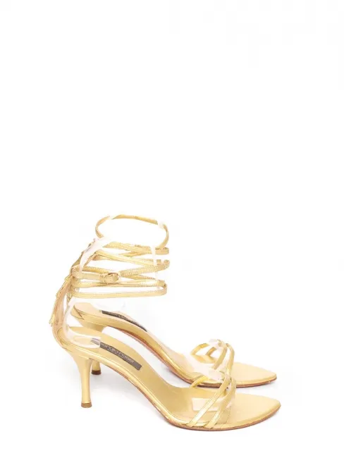 Sandales à franges en cuir doré Prix boutique 650€ Taille 35,5