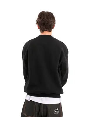 Chenille Standard Logo Crewneck Sweatshirt Black — photo 2