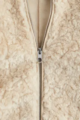 Veste à capuche en tissu Teddy bear - Beige — photo 4