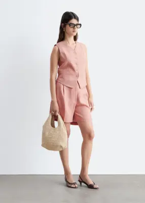 Gilet en lin - Rose — photo 4