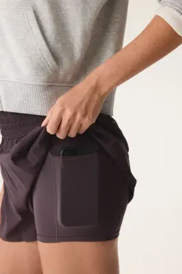 Short de sport superposé avec poche - Prune — photo 3