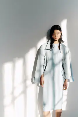 Robe en jersey à effet drapé - Turquoise ancien clair — photo 1