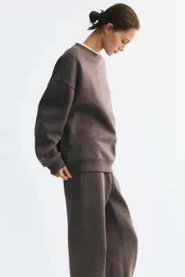 Sweat oversize - Taupe foncé — photo 3