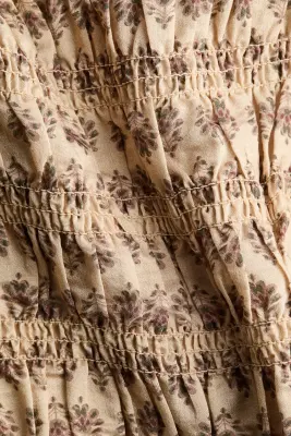 Top smocké - Beige/fleuri — photo 4