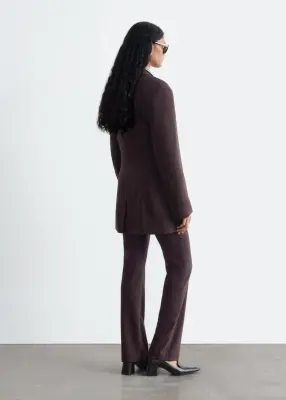 Blazer à boutonnage simple - Marron foncé — photo 5