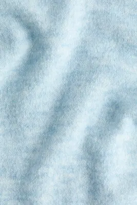 Pantalon en maille avec taille élastique - Bleu clair chiné — photo 4