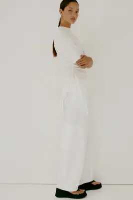Top en modal avec panneaux drapés - Blanc — photo 2