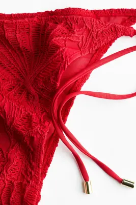 Bas de maillot Tanga à nouer - Rouge — photo 4