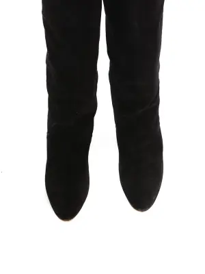 Bottes hautes cuissardes à talon en suède noir Prix boutique 1200€ Taille 37.5 — photo 5