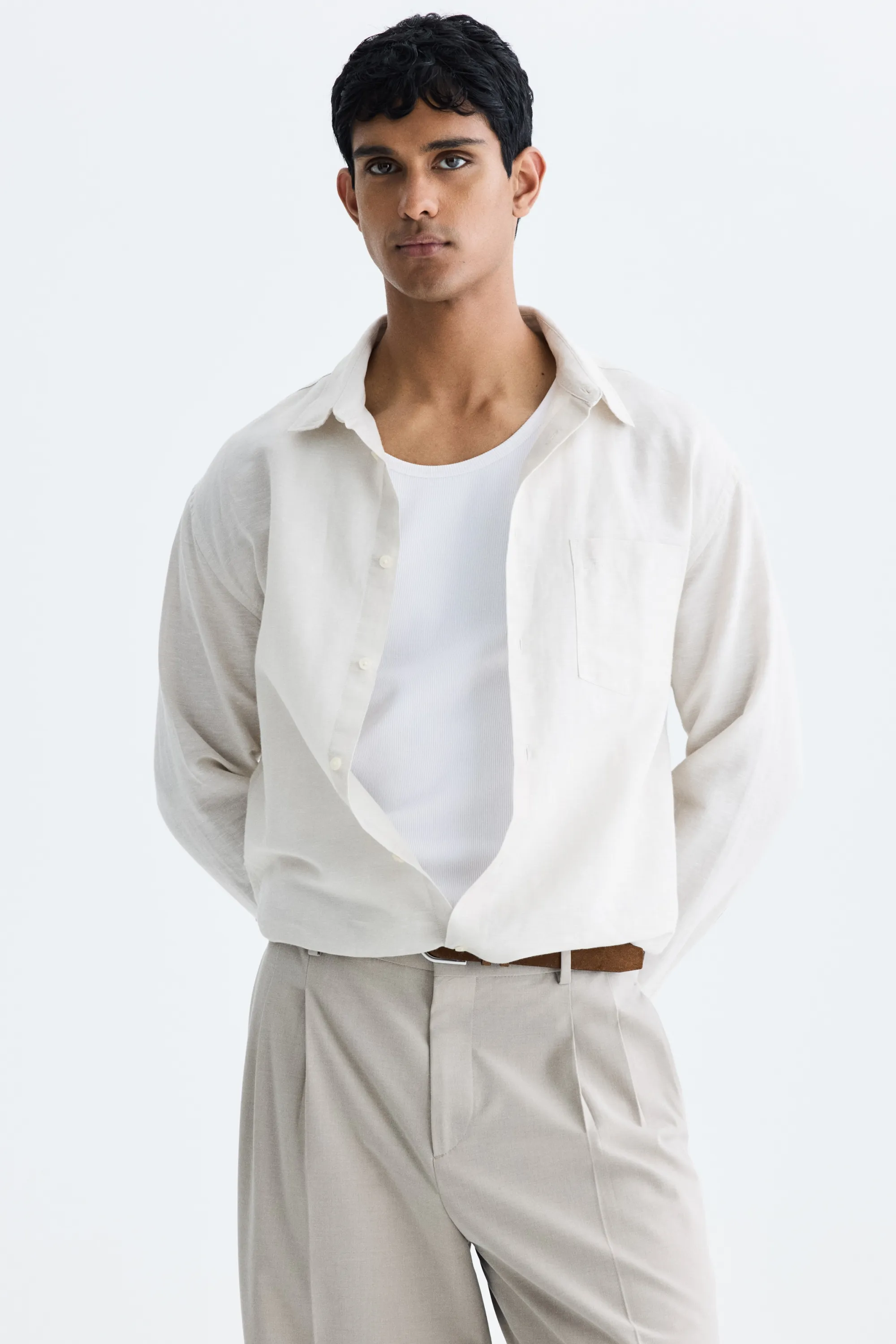 Débardeur côtelé Slim Fit - Blanc