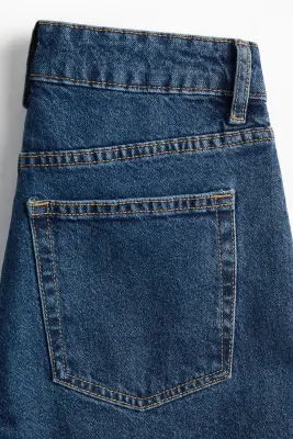 Mom Slim Fit High Waist Ankle Jeans - Bleu denim foncé — photo 2