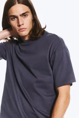 T-SHIRT COUPE AMPLE - Lilas — photo 1