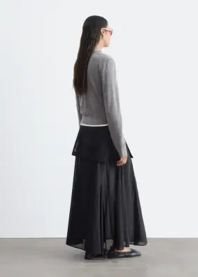 Cardigan en laine à maille unie - Gris — photo 4