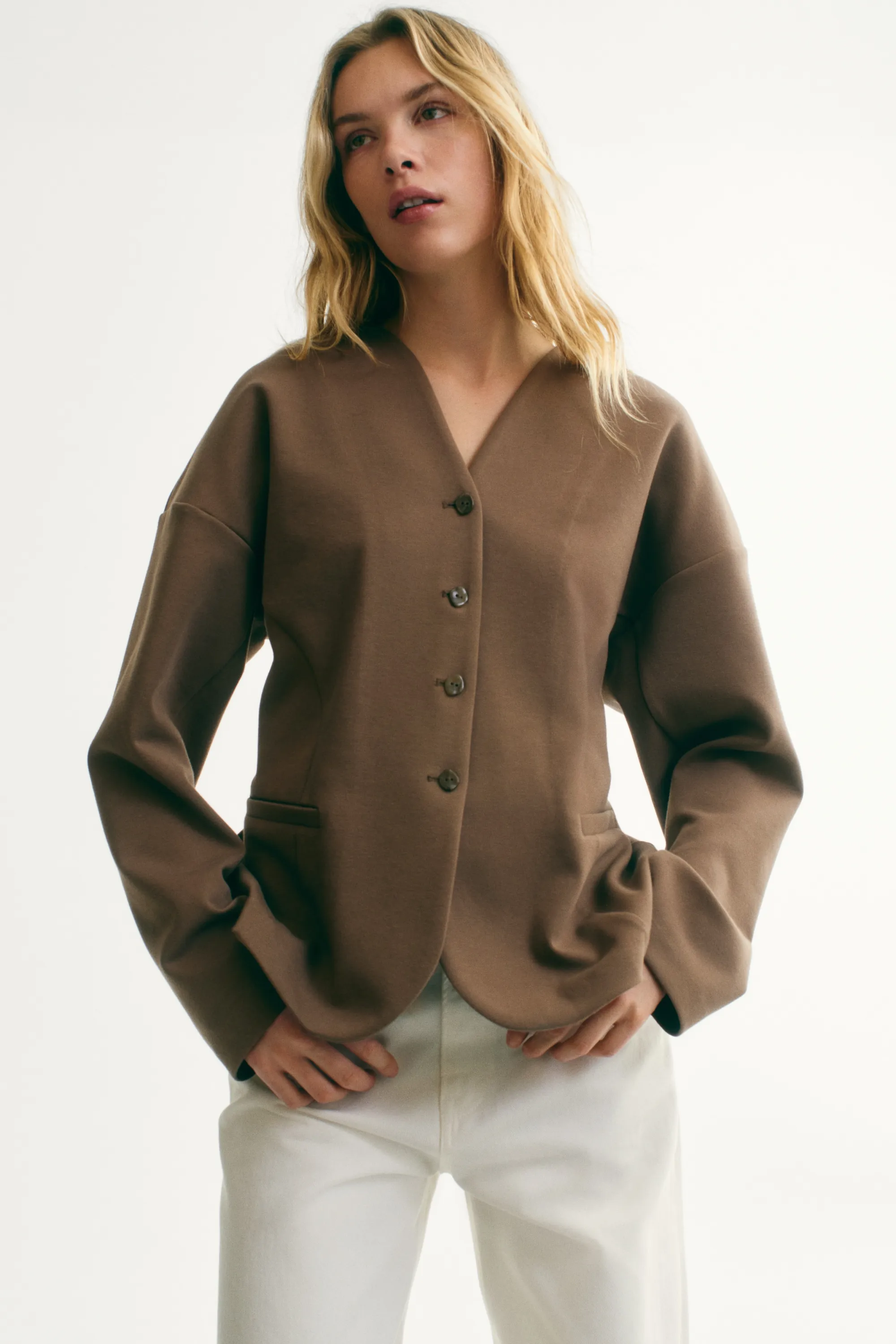 Blazer en jersey - Marron