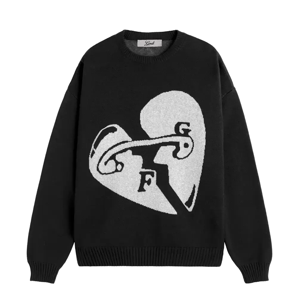 Fakegods Valentines Knitted Sweater Black