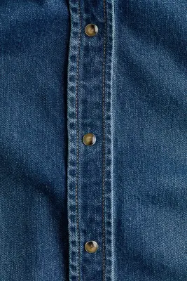 Chemise en denim avec col à nouer - Bleu denim — photo 5