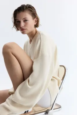 Cashmere-blend jumper - Crème — photo 2