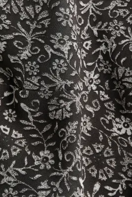 Jupe à étages avec panneau drapé - Gris foncé/fleuri — photo 3