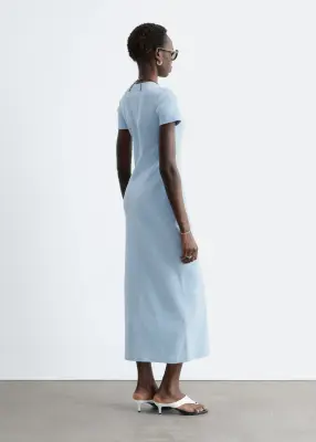 Robe midi en jersey - Bleu — photo 5