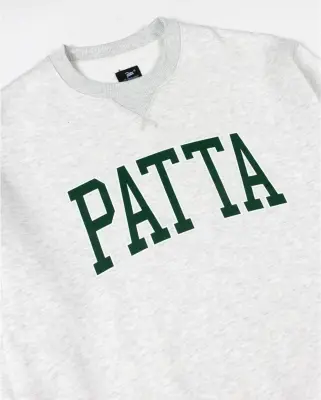 Patta Arc Logo Crewneck Sweater Light Melange Grey — photo 3