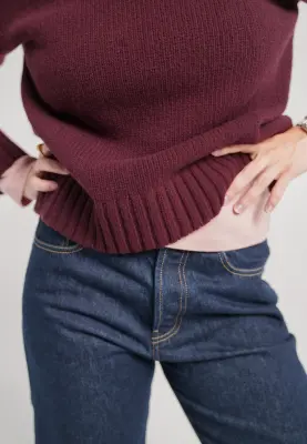 Le pull col montant - Aubergine — photo 2