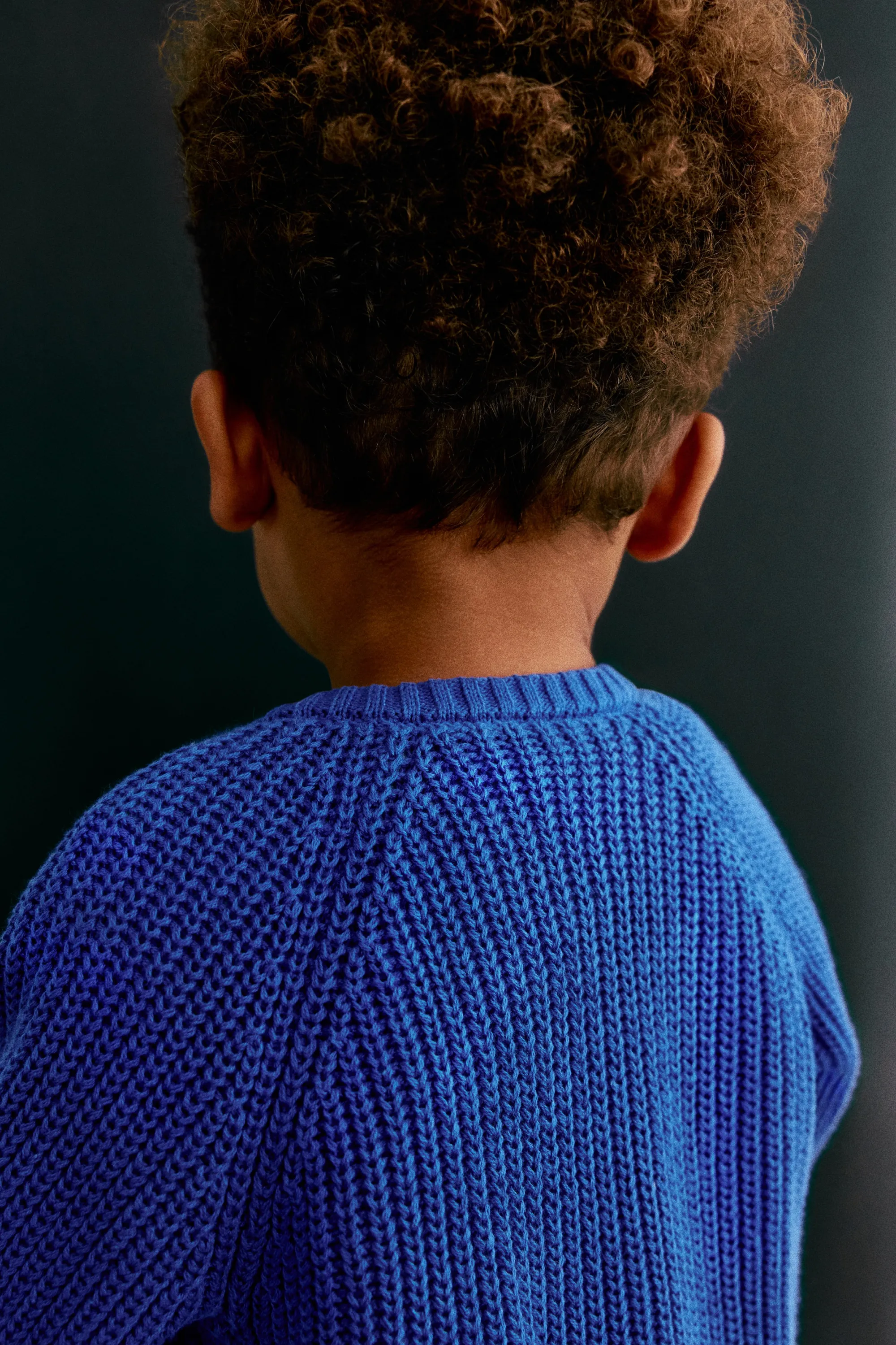 Gilet en côtes fantaisie de coton - Bleu vif