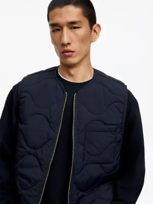 Veste matelassée sans manches - Bleu foncé — photo 4
