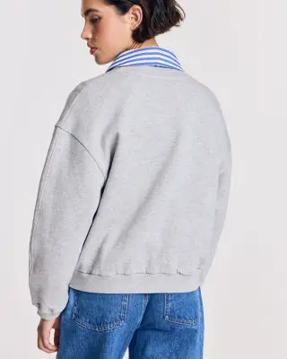 Sweat-shirt Benji gris chiné — photo 5