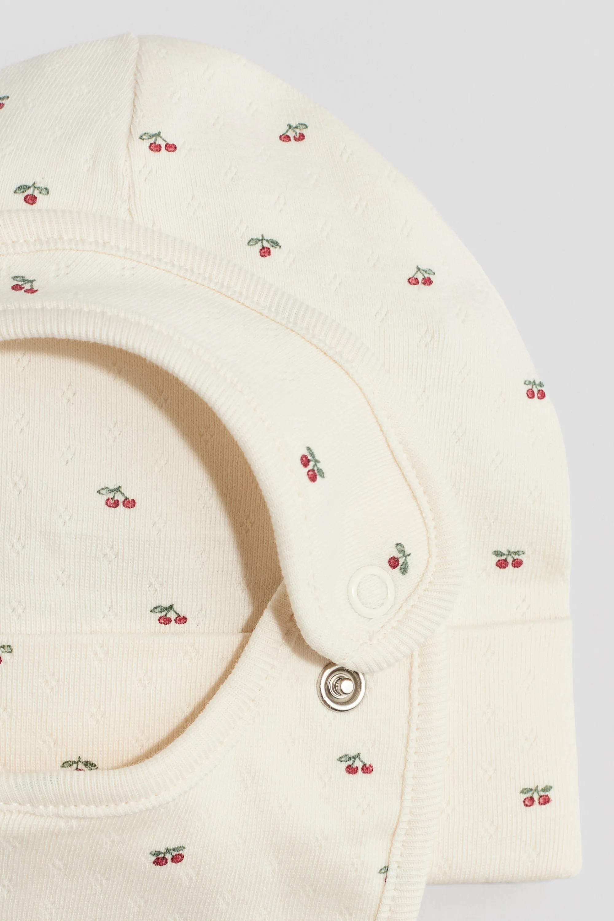 Ensemble 2 pièces bonnet et bavoir - Crème/cerises