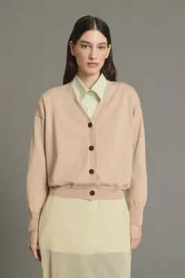 CARDIGAN IDEM BEIGE ROSÉ — photo 1