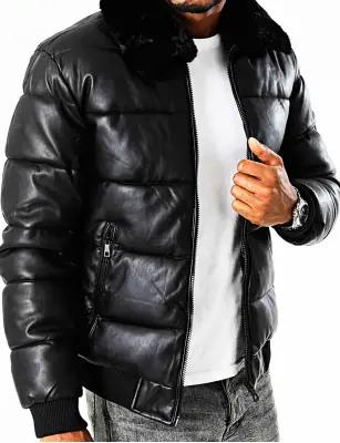 Blouson doudoune noir bombers — photo 4