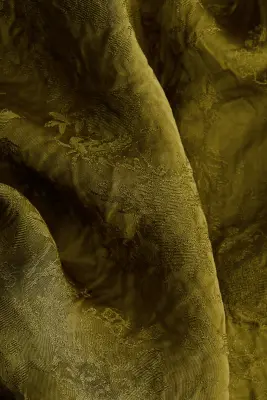 Blouse asymétrique en tissu jacquard - Olive doré — photo 5