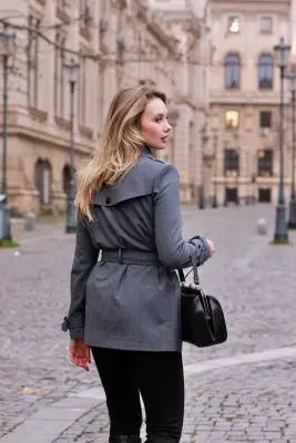 Leanne Short Trench Coat - Grey — photo 5