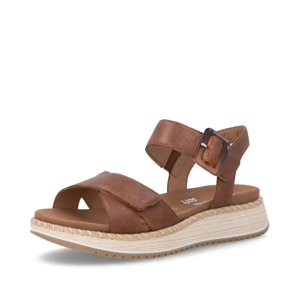 Sandales Remonte D3J52-24 Marron - Velcro Boucle Grande Pointure Femme