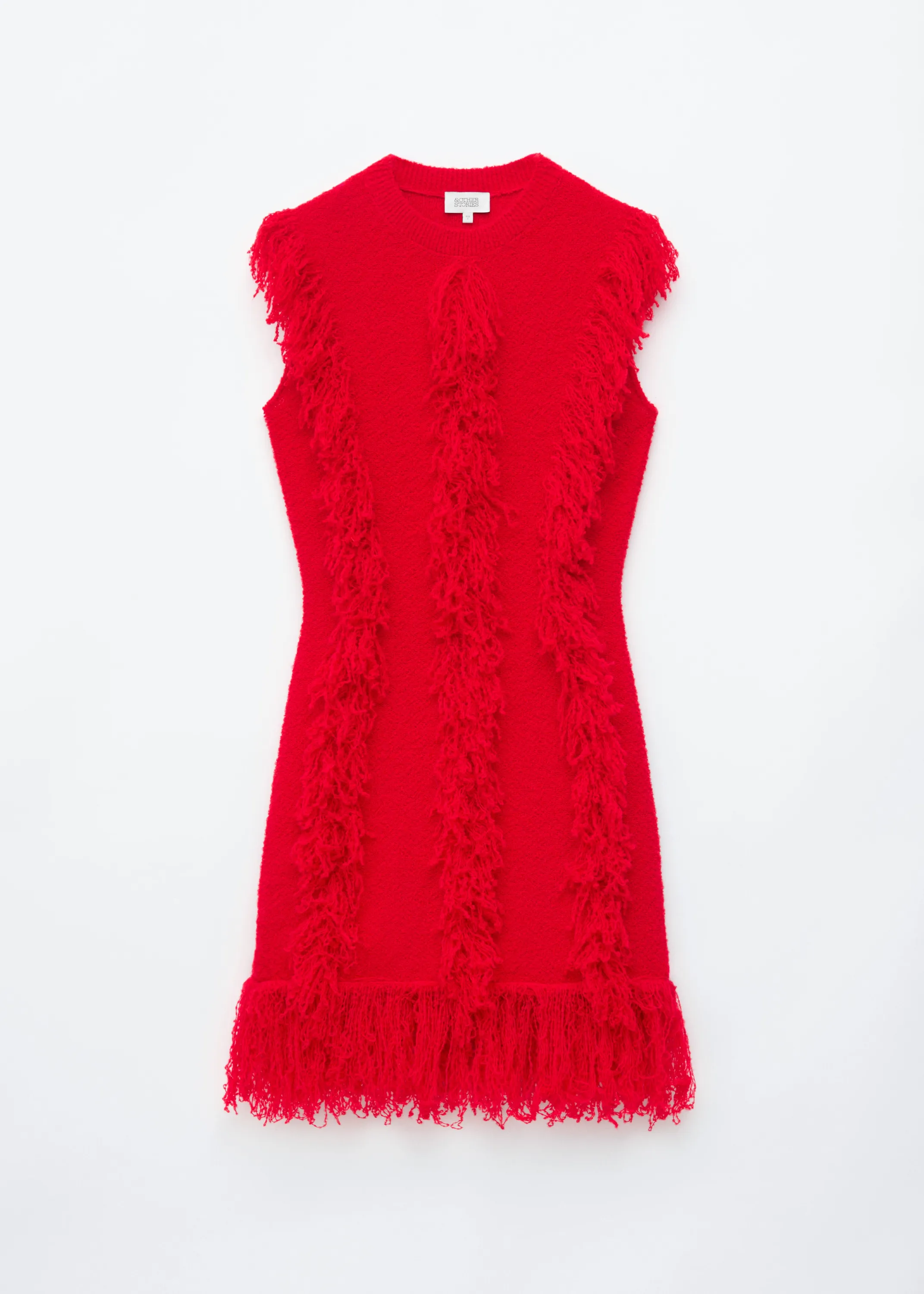 Robe en maille à franges - Rouge