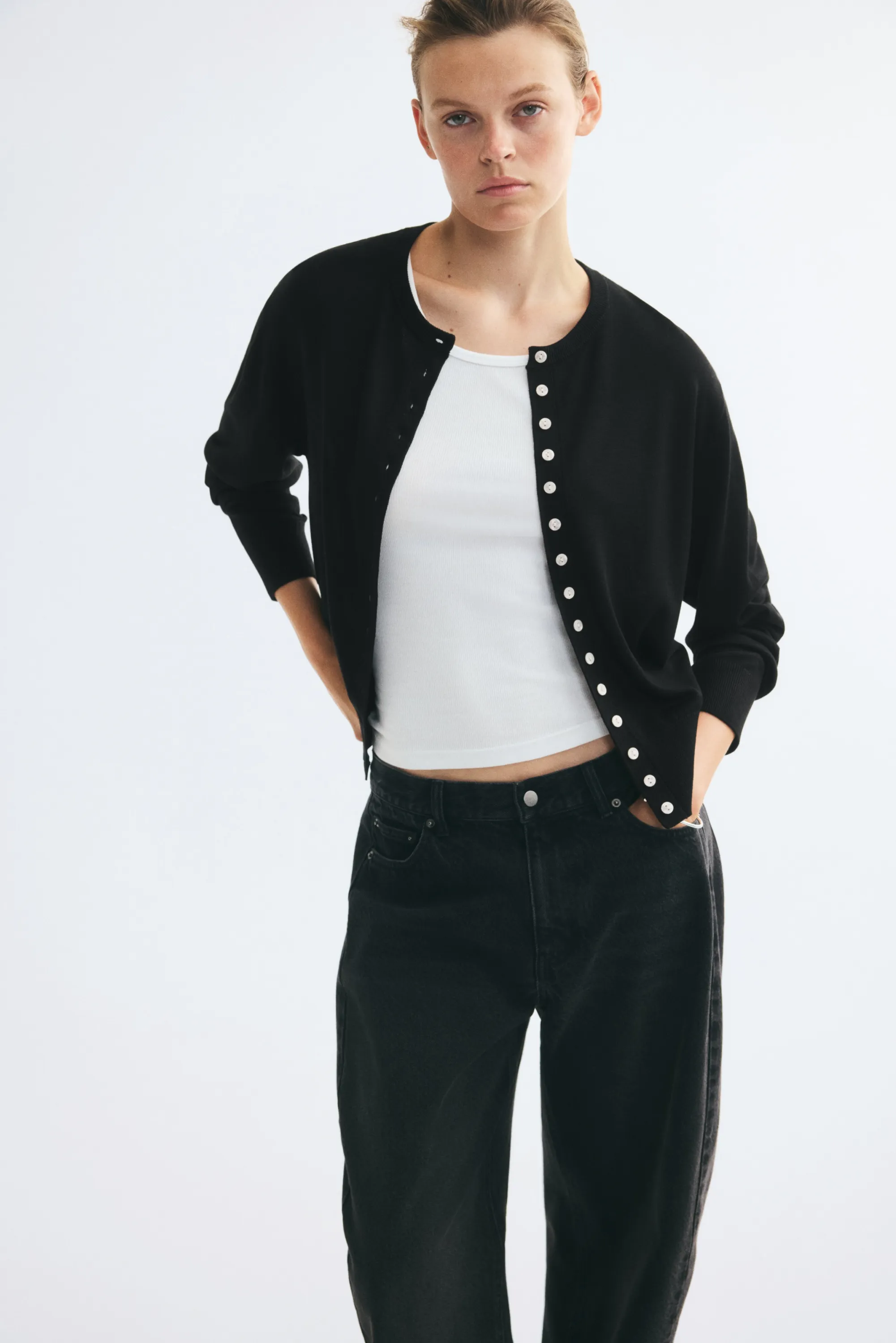 Gilet en maille fine - Noir