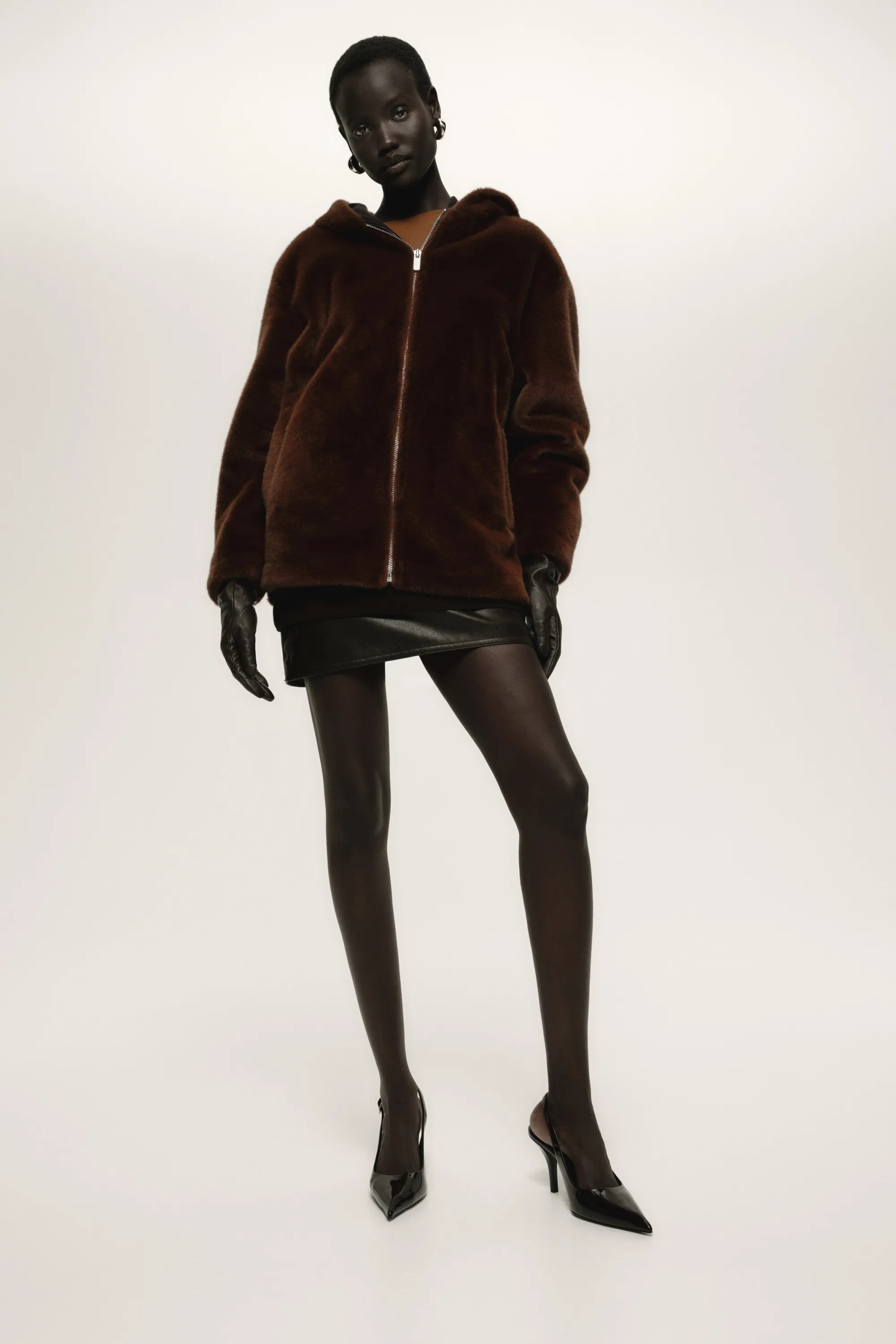 Veste à capuche - Marron